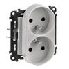 Legrand Valena Life Aluminum - Double Socket +0 with Shutter