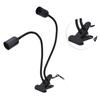 Table Lamp Holder E27/E26 Black Double Headed 360 Degree Adjustable Durable Material Clip Lamp