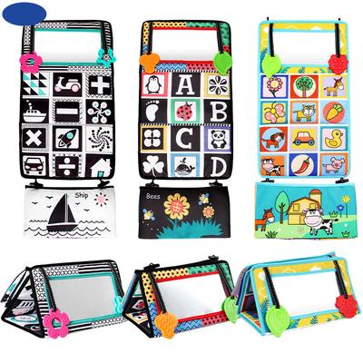 Baby Early Education Cognitive Chasing Training Haha Mirror Car Back Seat Foldable Cloth Book Baby Toys 0-1 Years Old Smart