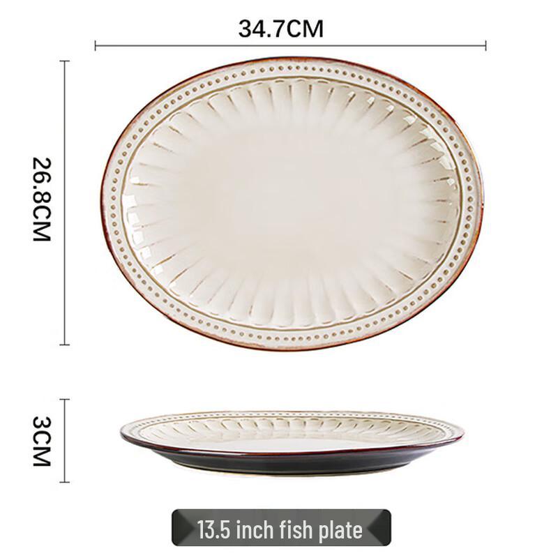 Chishih European Palace Relief Ceramic Plate