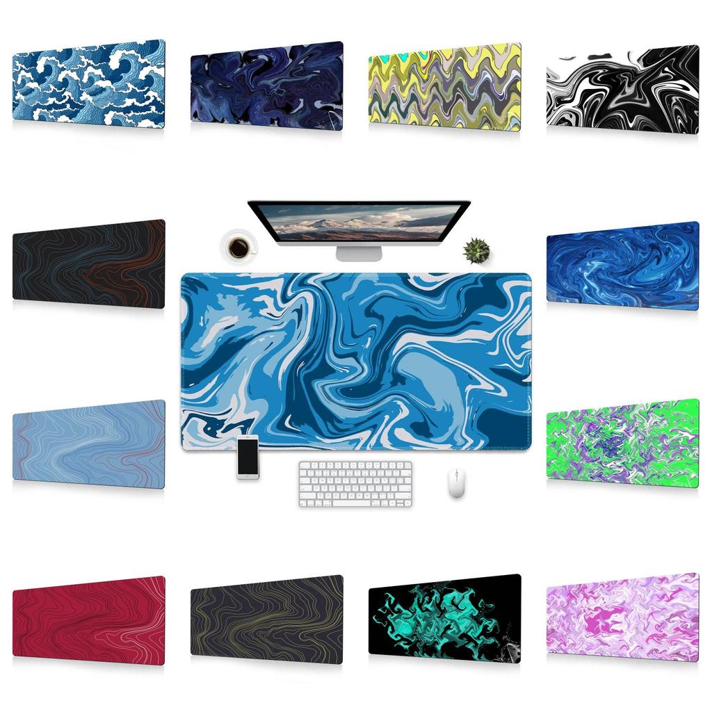Ofis Masası Konforu İçin Kaymaz Yüzeyli Soyut Akışkan Büyük Mouse Pad