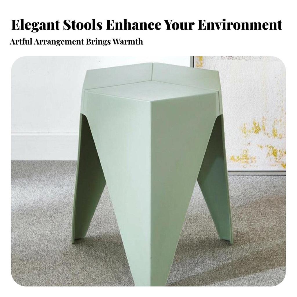 Geometric Stackable Stool Modern Design FourLegged Utility SpaceSaving Household Furniture for
