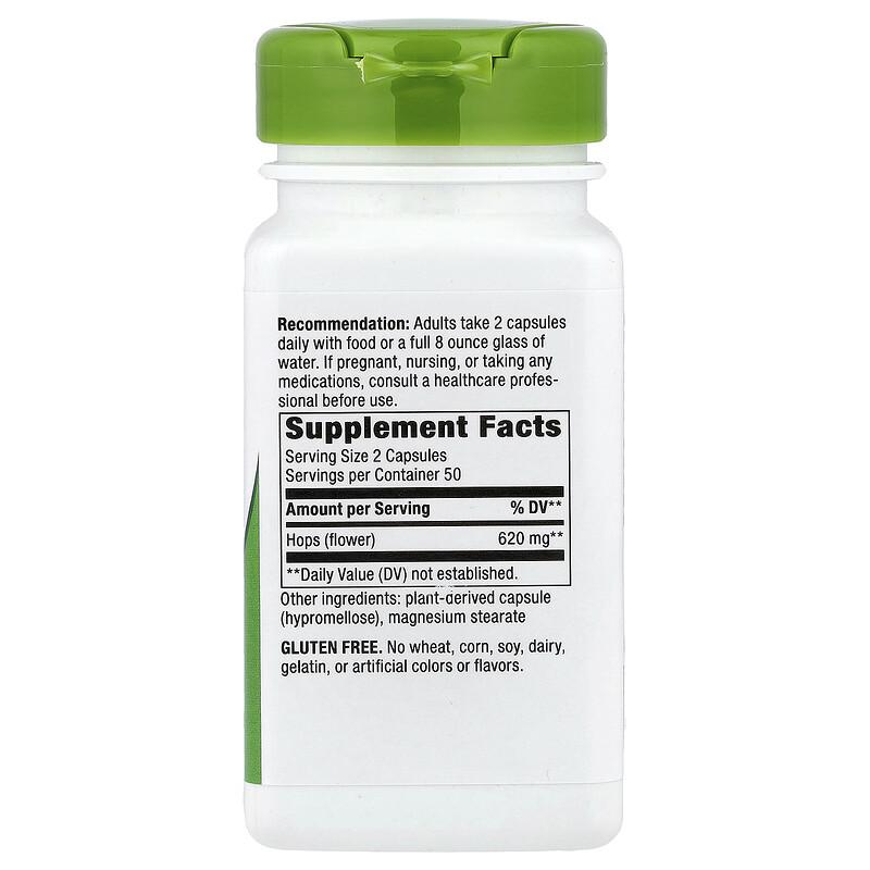 Hops Flowers, 100 Vegan Capsules (310 mg per Capsule)