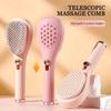 Pente Telescópico Portátil Branco Rosa Azul Escova de Massagem no Couro Cabeludo Pente de Cabelo Autolimpante Ferramenta de Estilo de Salão Feminino Pente Mágico Compacto