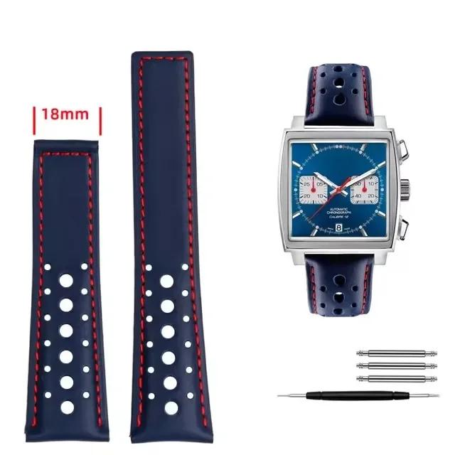 

Оригинальный кожаный ремешок для часов 22 мм для TAG HEUER MONACO CARRERA CBL2115 Мужской кожаный дышащий ремешок для часов Браслет с раскладывающейся застежкой 22mm