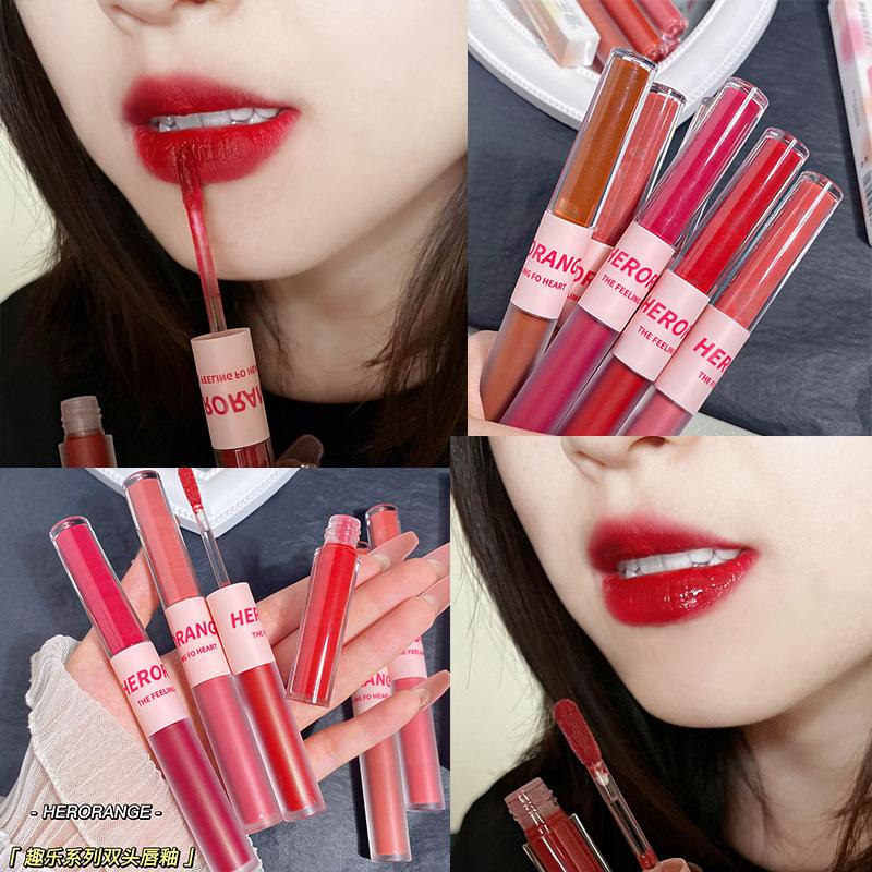 

Серия HER ORANGE ~ Funnix, двусторонняя глазурь для губ, матовый бархатный белый блеск для губ, стойкий красочный увлажняющий зубчатый блеск для губ 08