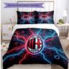 Ensemble de literie 3 pièces imprimé motif AC Milan Housse de couette et taies d'oreiller douces, respectueuses de la peau, lavables Ensemble toutes saisons Chambre à coucher