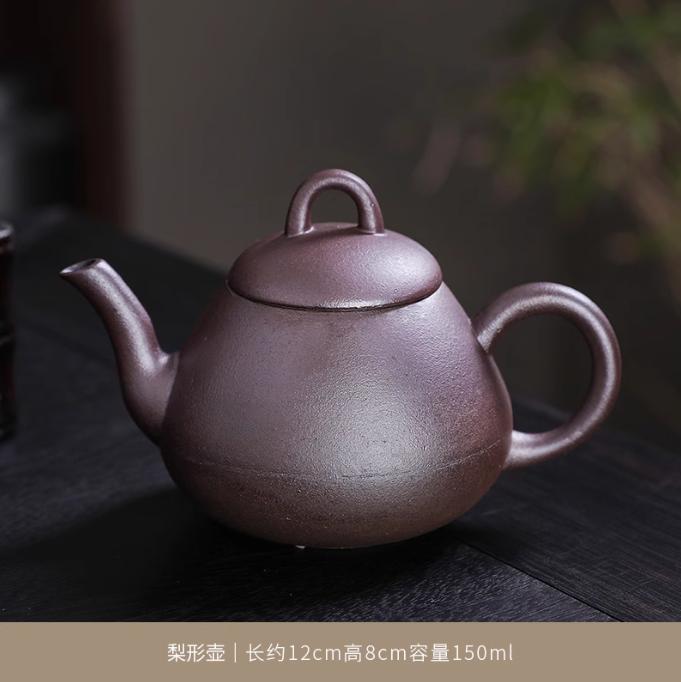 1 set di teiere cinesi in argilla viola Yixing, in ceramica grezza, retrò, fatte a mano, di piccola capacità, set da tè Kung Fu per uso domestico