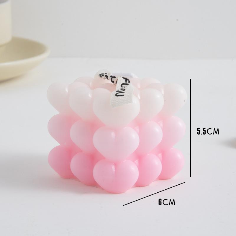 DIY Gradient Love Rubik's Cube Aromatherapy Candle Creative Aromatherapy Wedding Gift Ins Style Candle Ornament