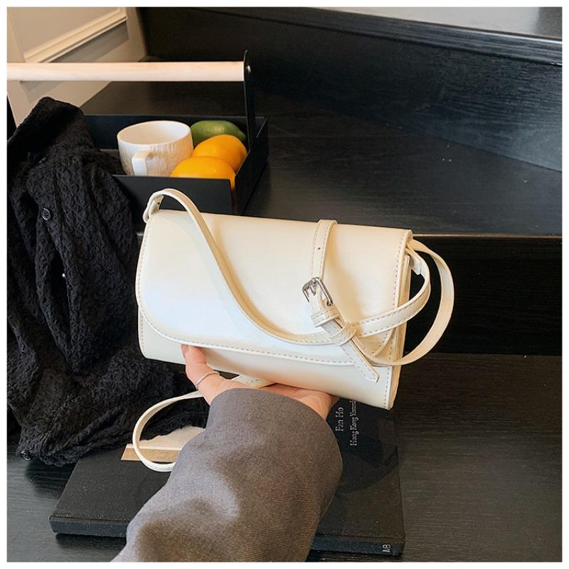 Stylish and simple small square bag women's new high-end retro solid color versatile shoulder messenger handbag