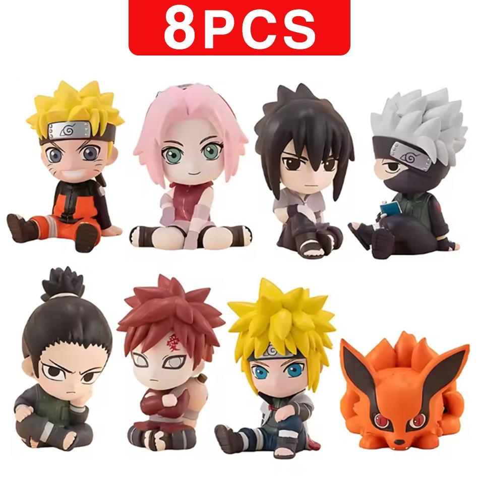 8pcs/Set Version Anime Naruto Figure Kakashi Sasuke Uchiha Itachi Gaara Haruno Sakura Action Figural Model Kids Toys Gif Q PVC Kid Friendly