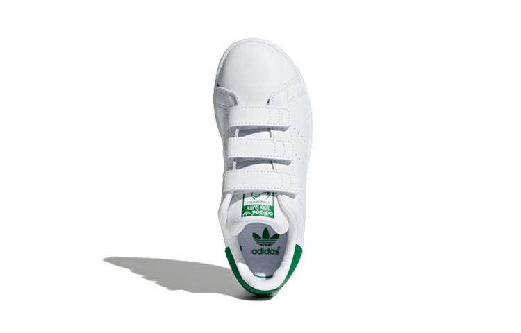 adidas Originals Stan Smith Cf C Green Tail Slip Resistant Low Top Kids' Skateboarding Shoes White Green Kids' M20607