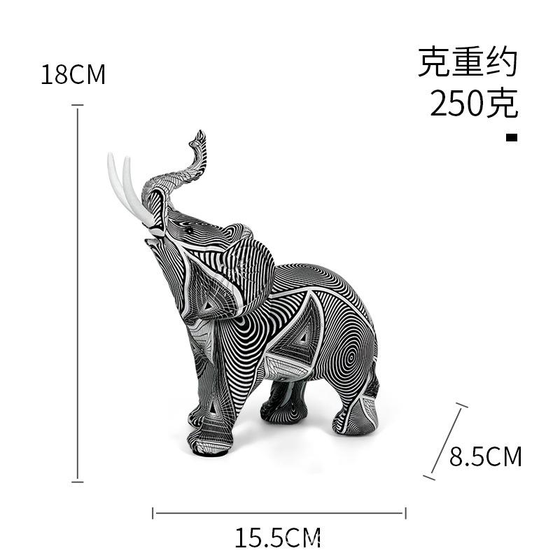 Kreative bemalte Elefantenskulpturen, nordische Dekoration für Zuhause und Wohnzimmer, Tierstatue aus Kunstharz, Raumdekoration, Figuren für die Inneneinrichtung