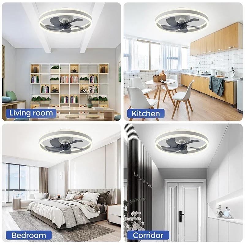 Ceiling Fans With Lights APP Emote Control DC Motor Stepless Dimmable 6Speed DC Motor Stepless Dimmable 33-40cm Smart Fan Light