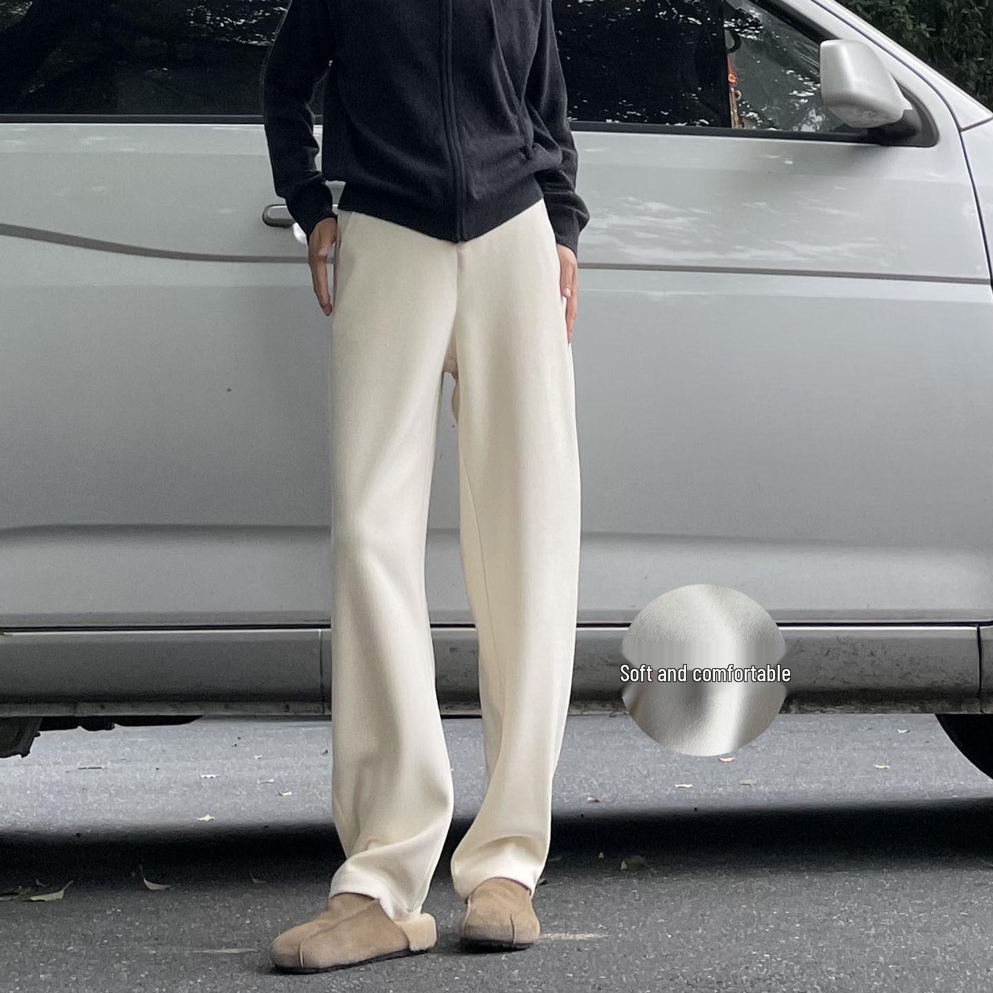 

Pre-sale Winter Woolen Straight-Leg Floor-Length Slimming Loose Women s Pants Medium