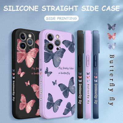 Luksusowy motyl etui na telefon iPhone 14 13 12 Pro Max Samsung Galaxy S23 Ultra S20 FE M32 A13 A20S uwaga 20 miękki płynny silikonowy pokrowiec Coque