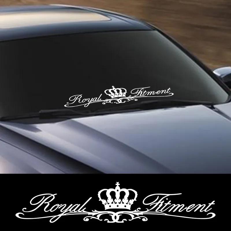 Universal Car Front Windshield PVC Sticker Crown Vinyl Decal - DIY Auto External Tuning Accessories for Stylish Vehicle Decor