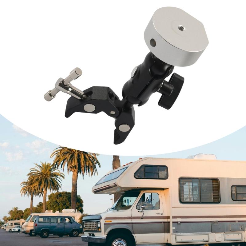 Support de fixation rotatif à 360 degrés, pince de fixation pour mini pince en aluminium robuste pour yacht/garde-corps