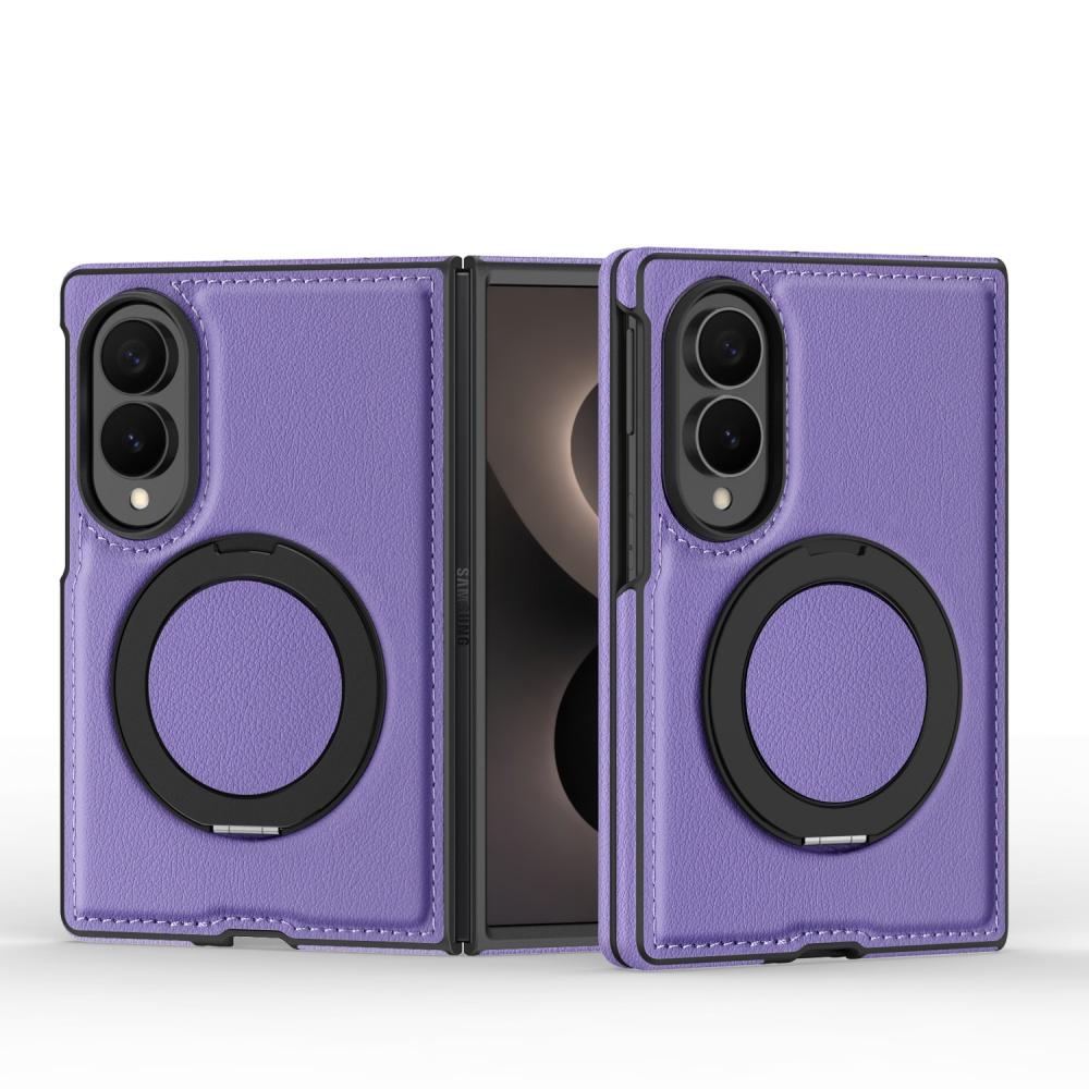 Für Samsung Z Fold 8 Ultra Z Fold 8 Business Lederstruktur Drehbarer Halter Hülle Mit Magnetischer Ladefunktion Stoßfeste Abdeckung Funda