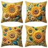 1/4Pcs Sunflower Patterned Pillowcases For Stylish Sleep Sofa Cushion Cover Home Bedroom Room Decoration