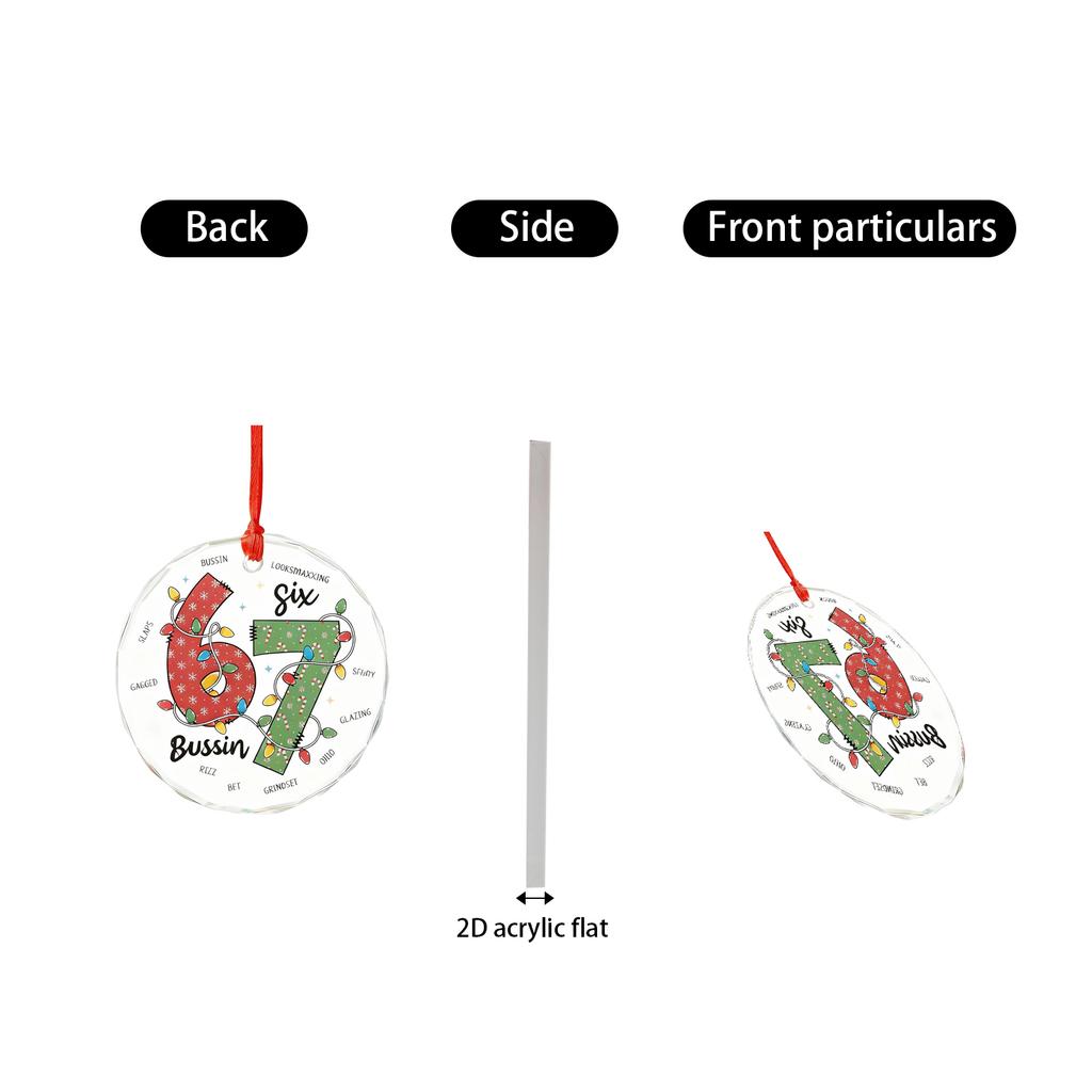 Acrylic Christmas Ornaments, Fun Number Tidbit Ornaments, Pendants