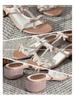2023 Stylish Rhinestone Bowknot Ankle Strap High Heel Sandals for Women