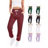 Women S High Waist Casual Drawstring Solid Color Jogger Pants
