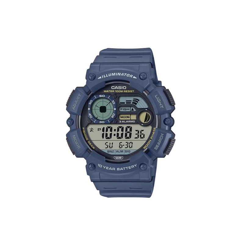 Casio 100m waterproof quartz movement resin strap Japanese and Korean watch men s watch blue dial WS-1500H-2AV синий