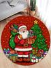 Christmas Santa Claus Round Rug Christmas Floor Mat Holiday Decoration Xmas Gift Home Interior Carpet Rug Festival Event Carpet