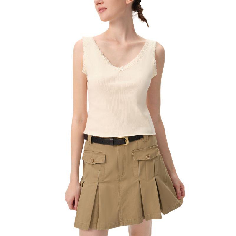 Yescci Pleated A- line Skirt