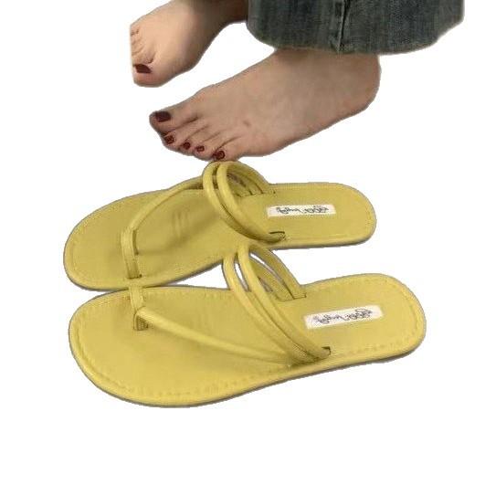 Simple and Versatile Set of Toes with Flat Sandals for Women To Wear In Summer, Seaside Casual Soft-soled Two-way Cool Slippers