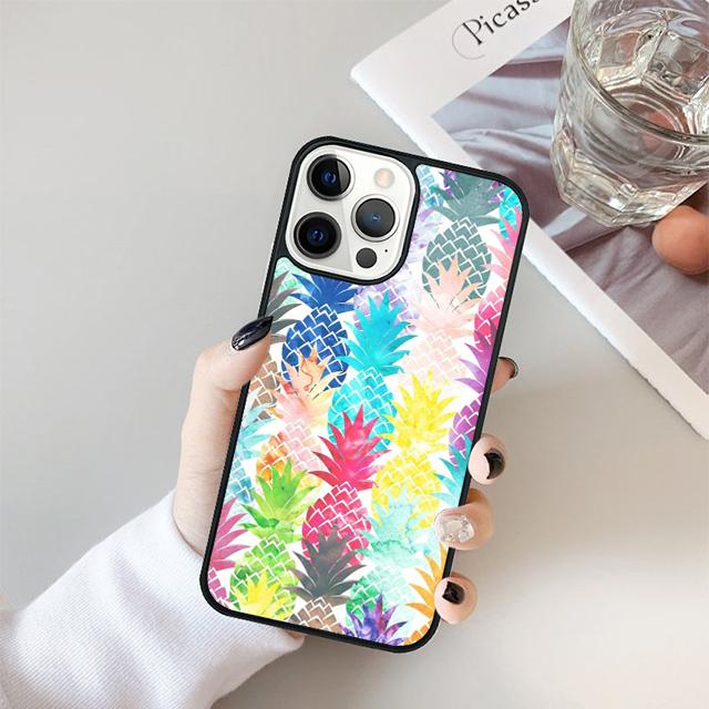 Summer Fruit Pineapple Phone Case For iPhone 17 Air 16 Pro Max 15 14 Plus 12 13 Soft Bumper Shell Cover Coque