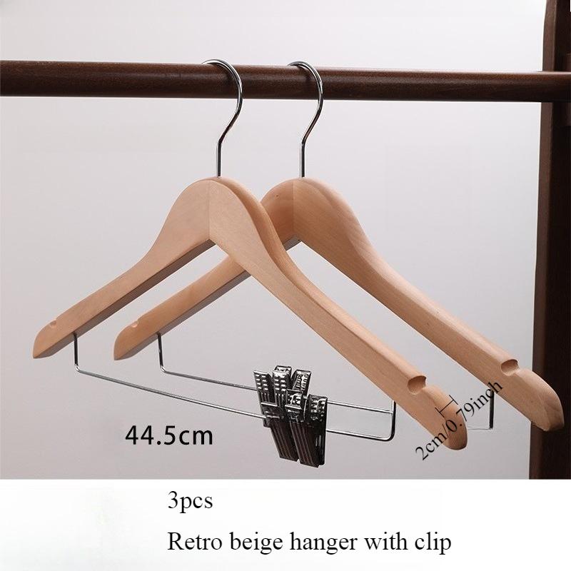 3pcs Non Slip Wide Shoulder Hanger Wooden Heavy Duty Strong Coat Hangers,Smooth Finish 360° Swivel Hook Solid Wood Hangers Shirt Suit Closet Organizer