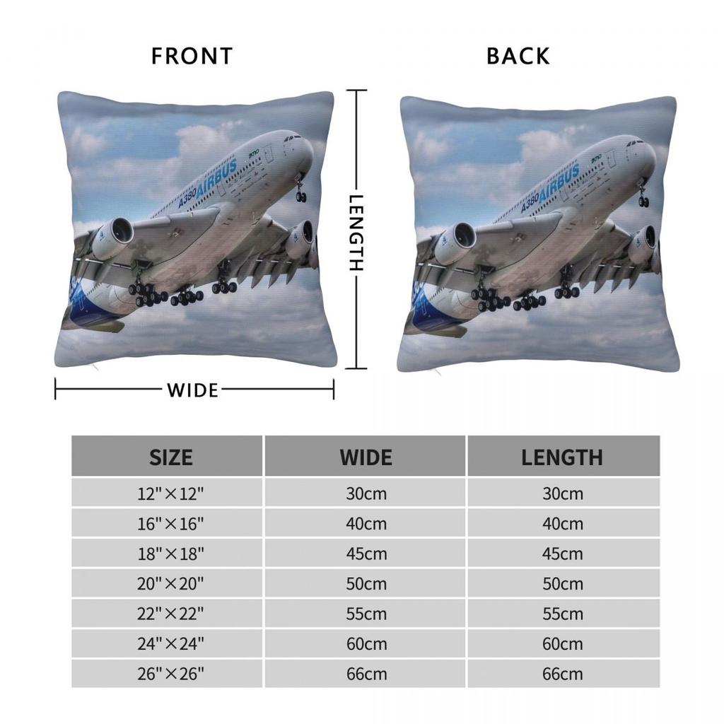 Airbus A380 Start Quadratisches Kissenbezug Polyester Leinen Samt Bedruckt Reißverschluss Dekor Kissenbezug für Sofas Sitzer