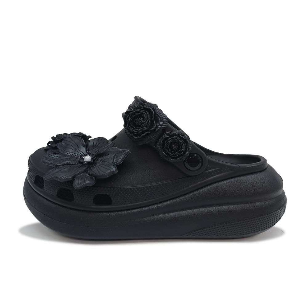 Crocs Crush Clog Aoyama Ink Camellia Gift Bag Simple and Versatile Fashion Trend Casual Hole Shoes Women's Black