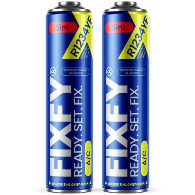Fixfy 5In1 Air Conditioning Refill Gas 2X Large Can 500Ml +70% R1234Yf