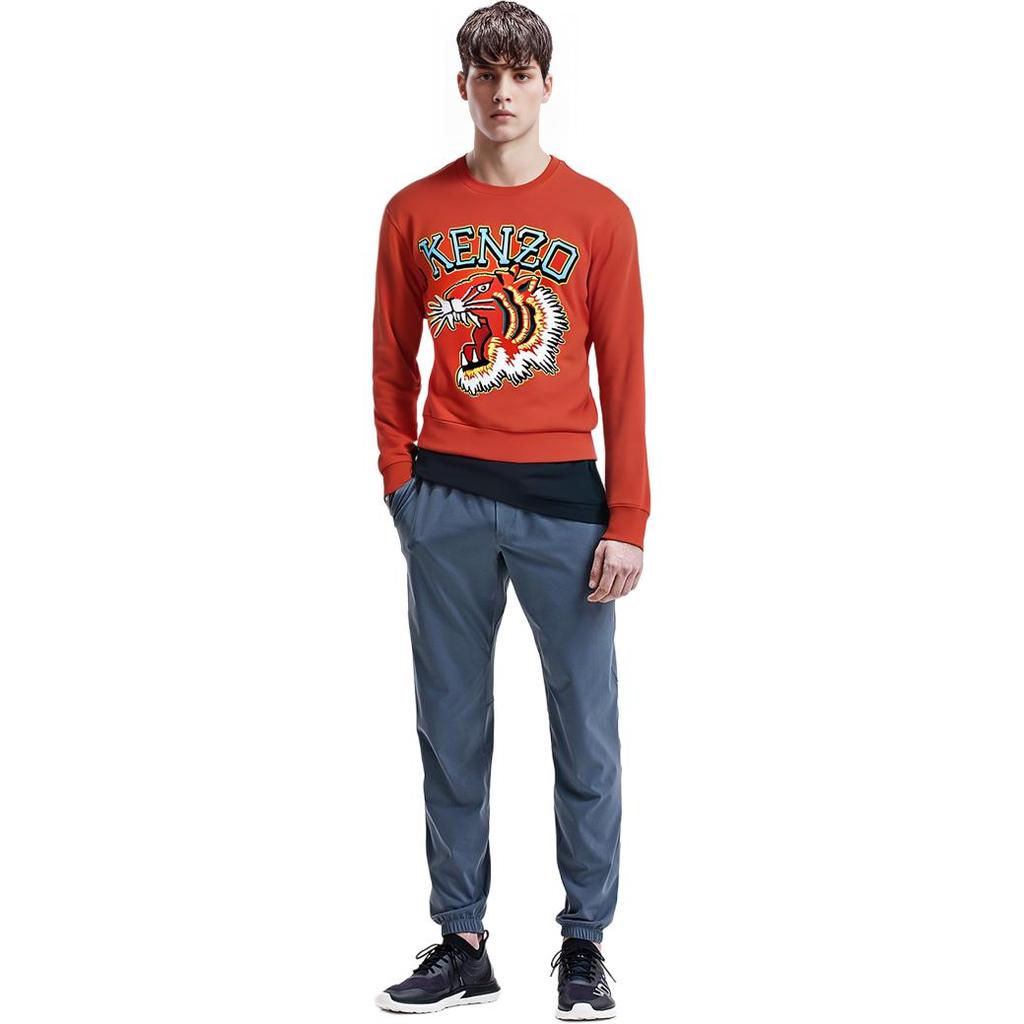 KENZO Sweatshirts Men's Orange Red Crew Neck Moderate Regular FD65SW0494MF-21