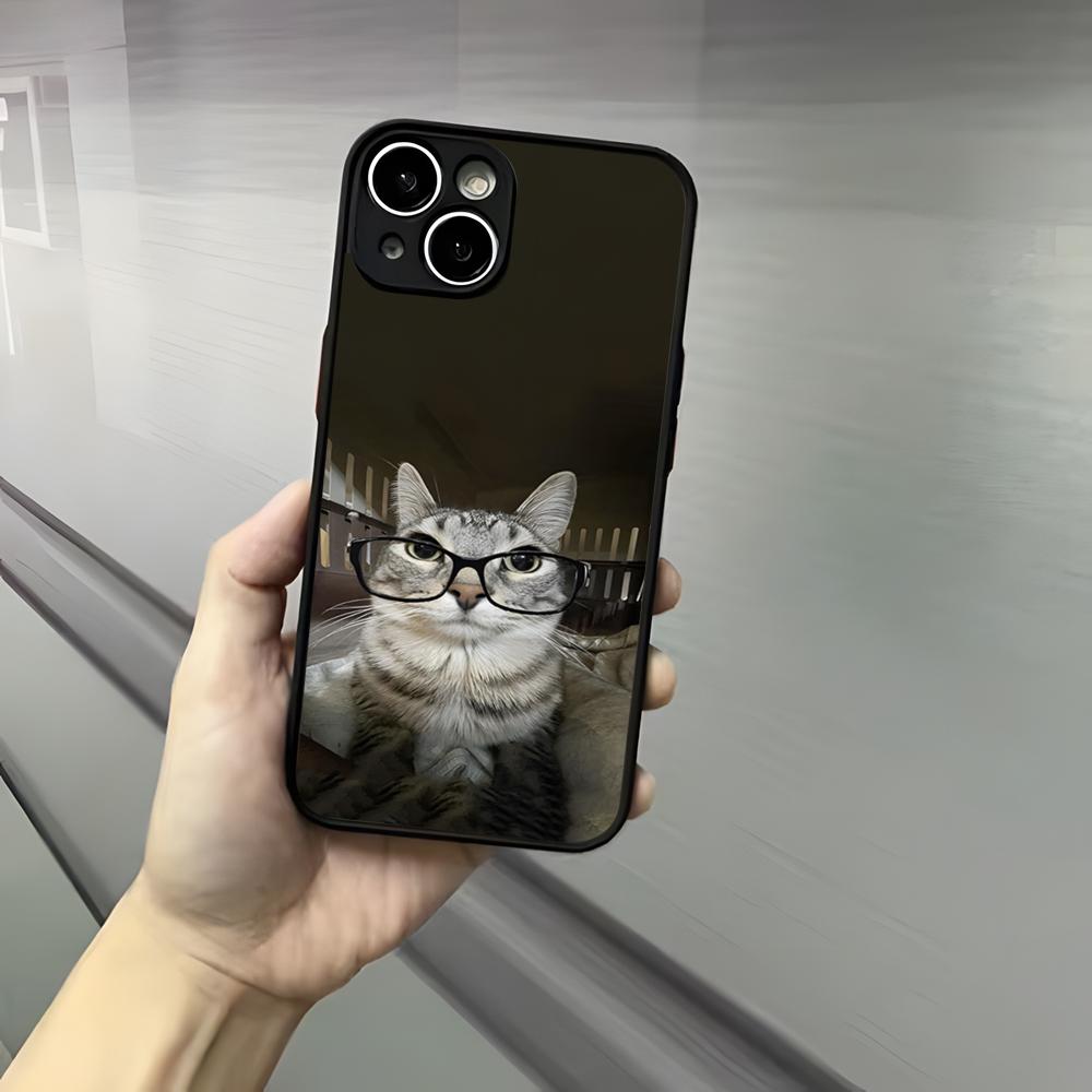 Cute Funny Cat Cats Phone Case For Iphone 17 16 15 14 13 12 Pro Max Xr Air Plus Skin Feel Black Hard Shell Cover