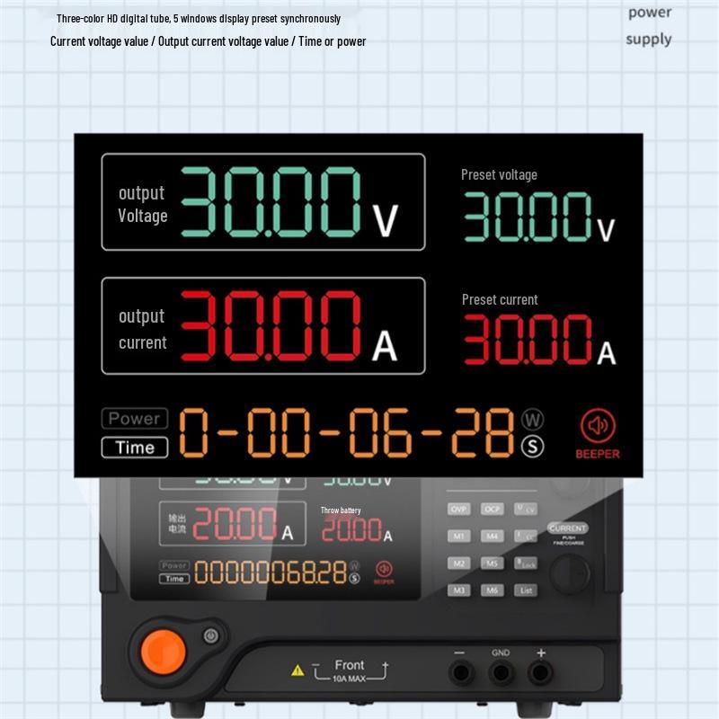 Tongmen PC Adjustable DC Power Supply with Programmable Remote Control for High Power Testing and Maintenance.