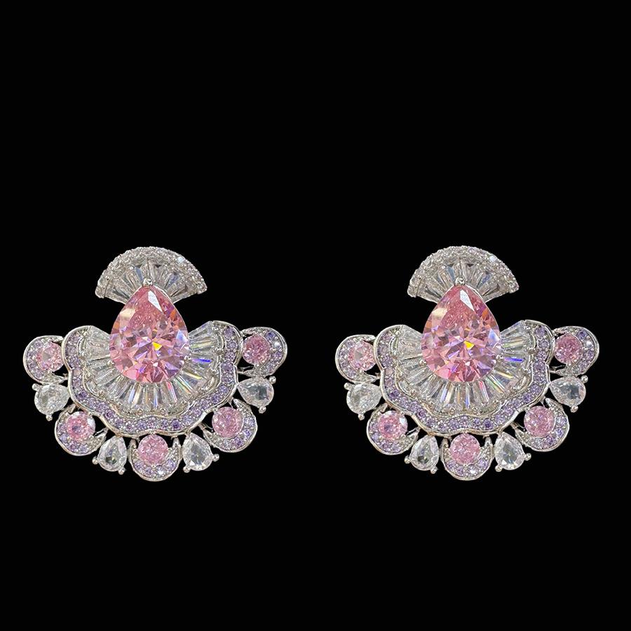 Light Luxury Premium 9 Pendant Pigeon Blood Pendant Treasure Royal Sapphire Girl Skirt Diamond Earrings Women