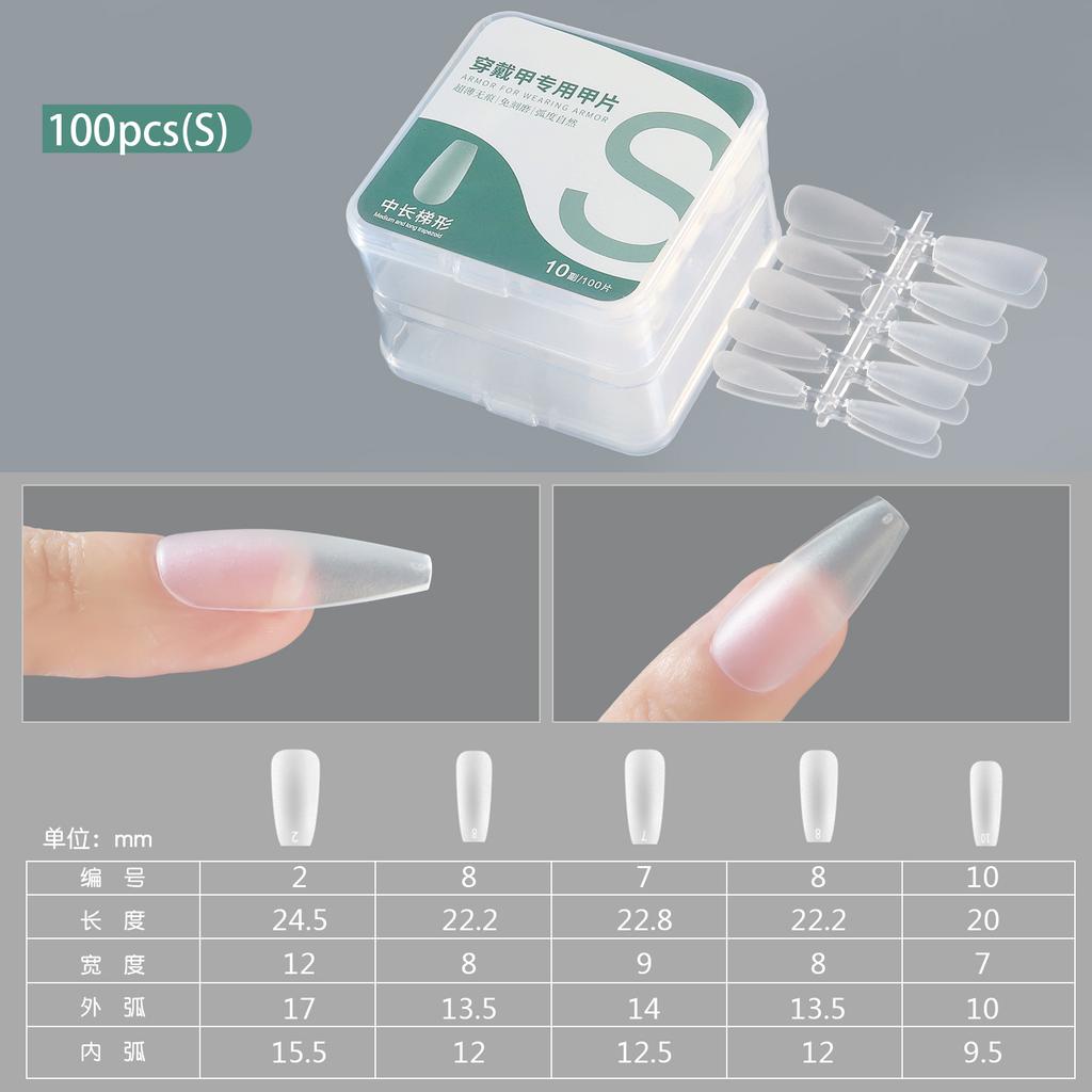1Box/100pcs Matte Fake Nails NO Polishing Press On False Nails Medium Short Design High Matt Soft Gel Nail Tips for Extension