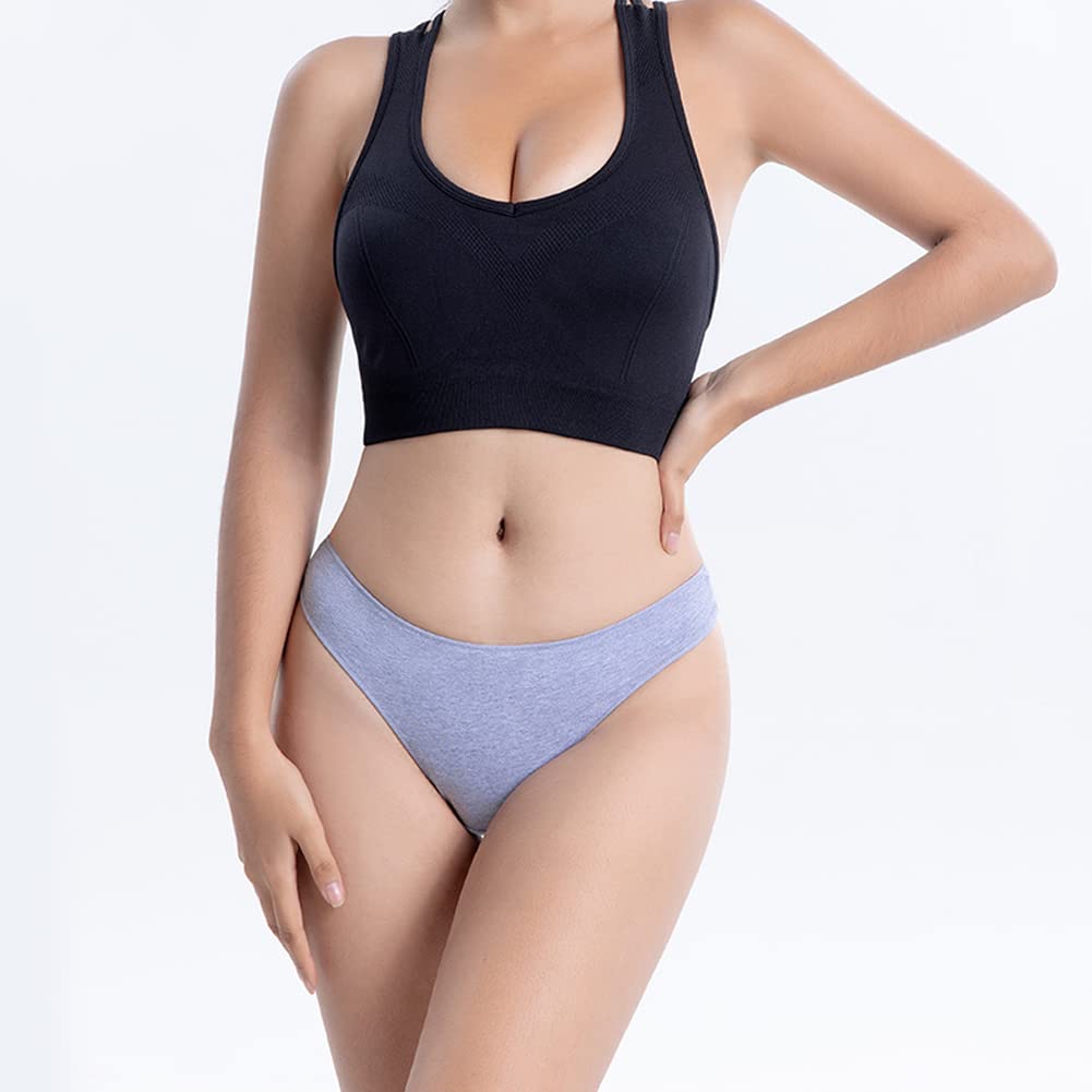 HINICE Cotton Plain Sporty Sexy 5 Women's Half-Back Panties, Thongs, Panties, Tangas, Underwear, Feminine, Lingerie, Cute, Stylish, Popular, Colors,