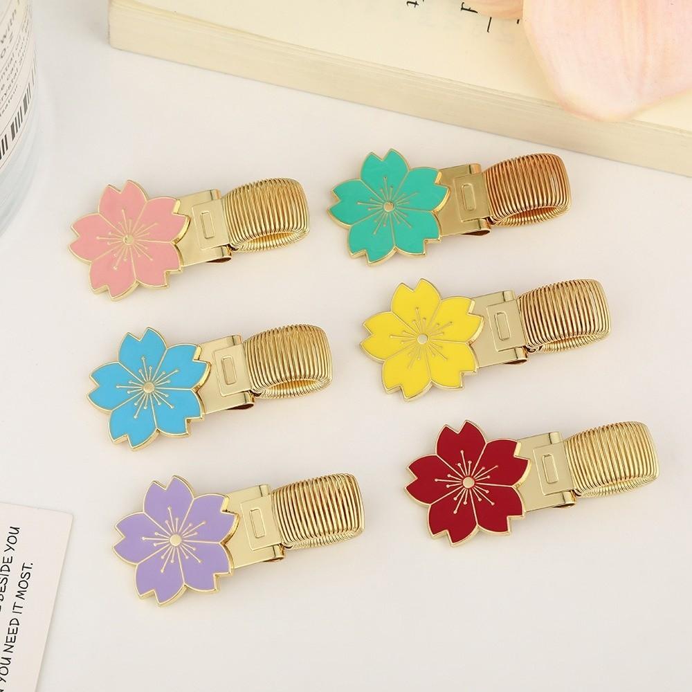 Metal Spring Pen Clips Bookmark Pen Loop Holder Portable Flower Pen Holder  Stationery Supplies