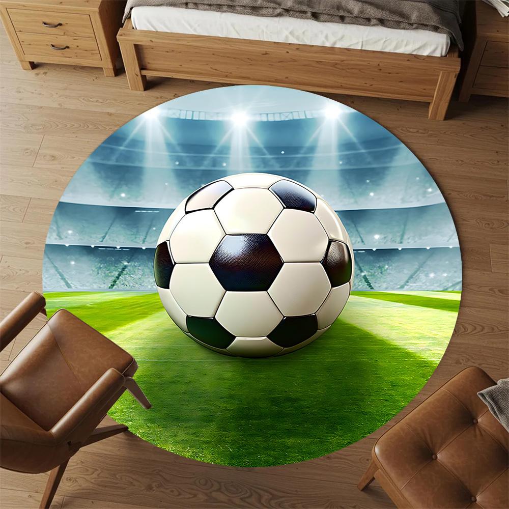 1pc soccer ball stadium Round Chair mat Area Rug - Non-Slip, Floor Mat for Office, Bedroom, and Indoor Decor c1125092