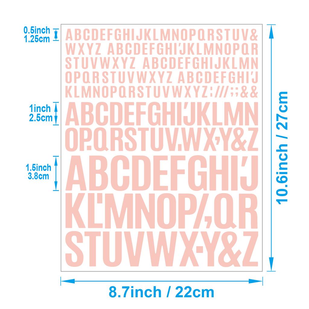 English Letter Stickers 0.5+1+1.5 Inch Scrapbook Holiday Greeting Card Decorative Handbook Letter Stickers