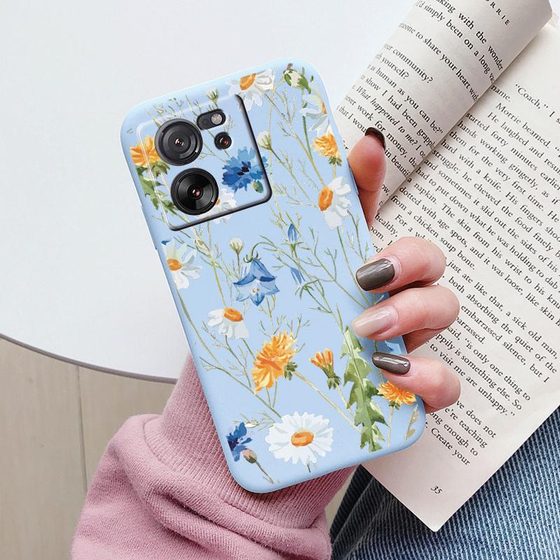 For Xiaomi 13T Pro Case TPU Soft Silicone Coque Flower Pattern Cartoon Painted Phone Cover For Xiaomi 13T Back Protection Capa