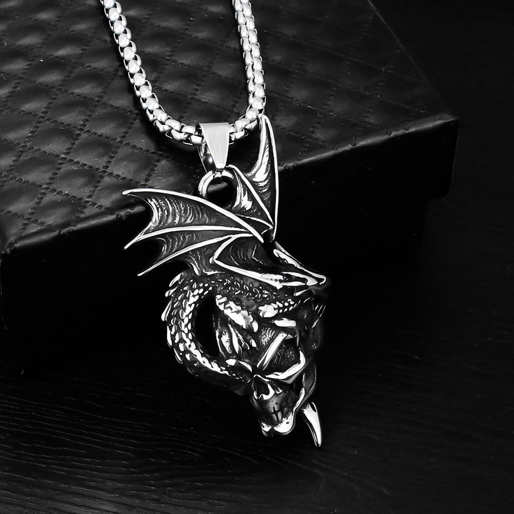 Necklace Retro Dragon Skull Boys Trendy Brand Trendy Versatile Pendant