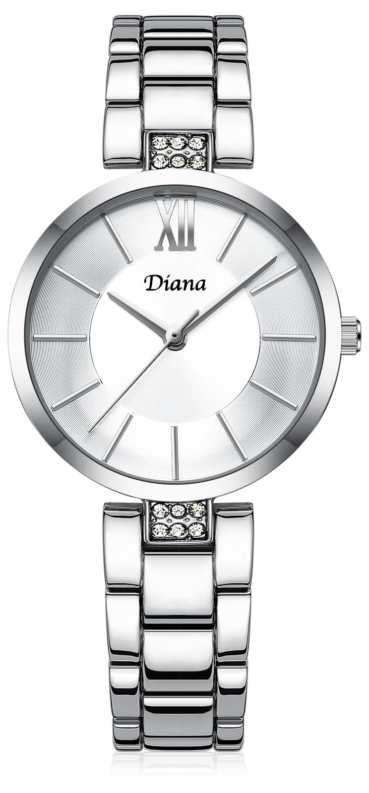 

2025 Новейшие аналоговые водонепроницаемые наручные часы ZJ0001 Милые простые японский механизм Стильный подарок Популярные [DIANA] Женские (Серебряный)