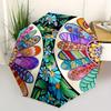 1pc Floral Mandala Folding Umbrella With Excellent UV Protection, 8 Ribs Casual Durable Lightweight Portable Travelling Umbrella For Men & W