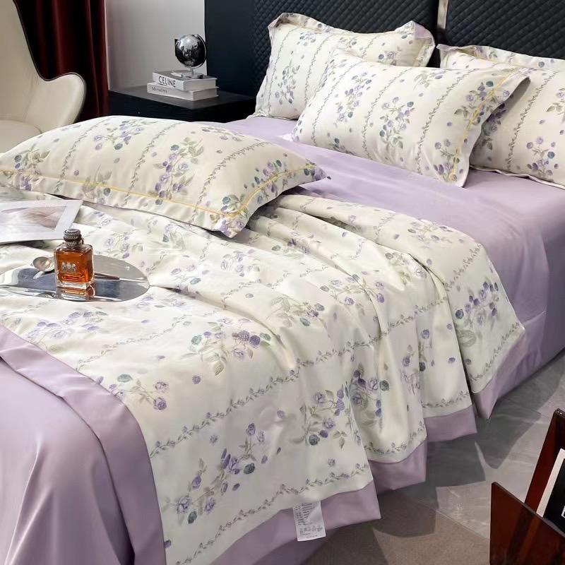 Summer Blanket Quilt King Queen Size Home Bedding Blanket Comforter Light Luxury Washed Silk Sleep Summer Quilt